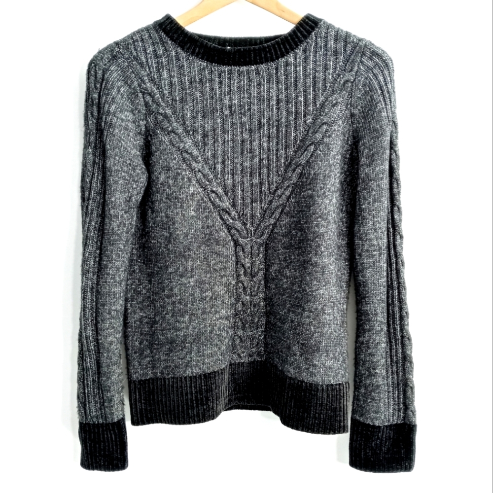 Anthropologie Moth Crew Neck Chenille Trimmed Sweater